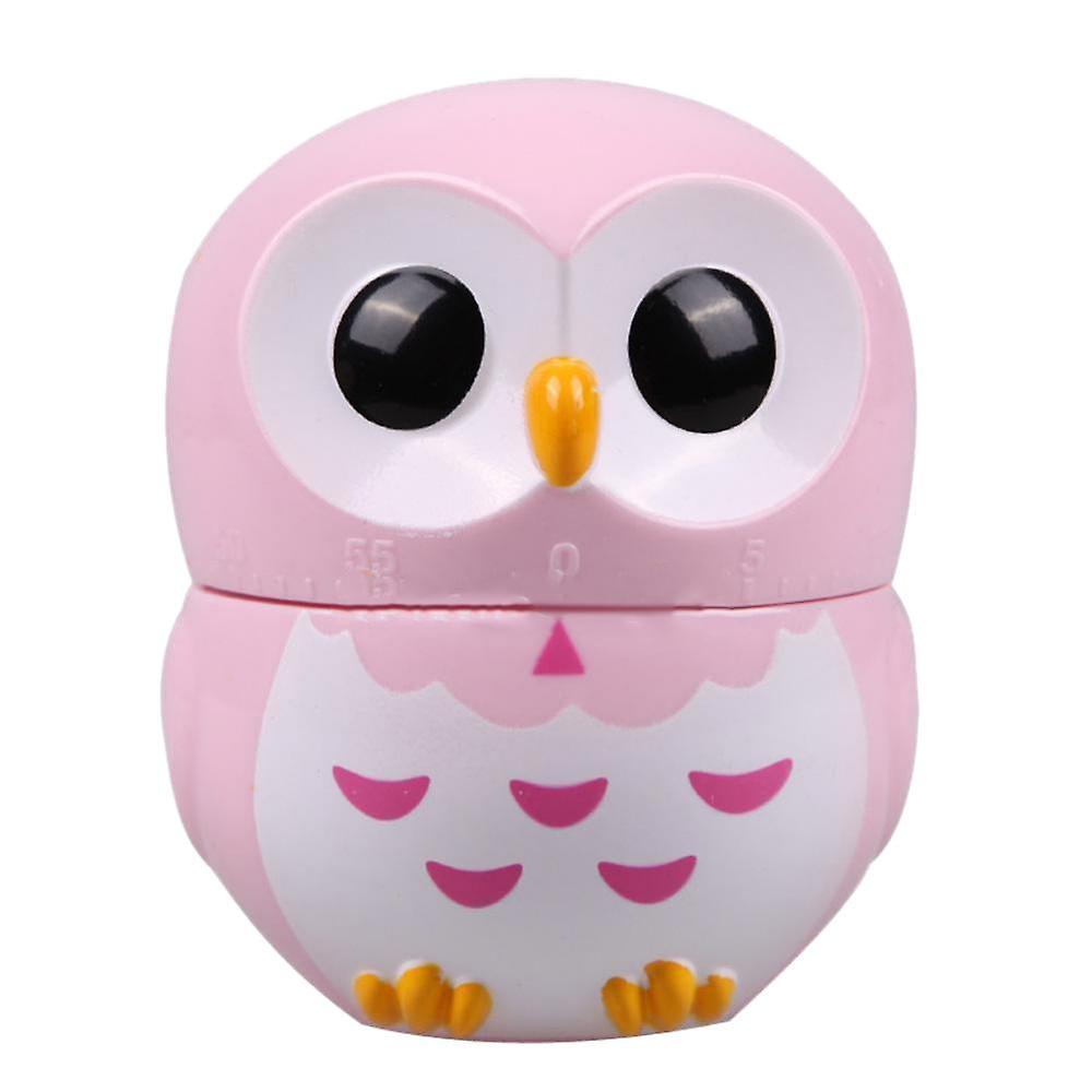 Cute Owl Shape Cooking Timer Kitchen Mechanical Reminder Gift Decor Pink