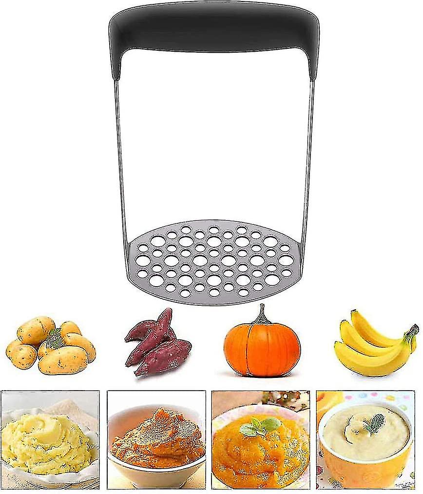 מטח תפוחי אדמה, רייזר מאפר נירוסטה עם ידית רכה, מכבש מזון כבד להכנת פירה, ירקות ופירות