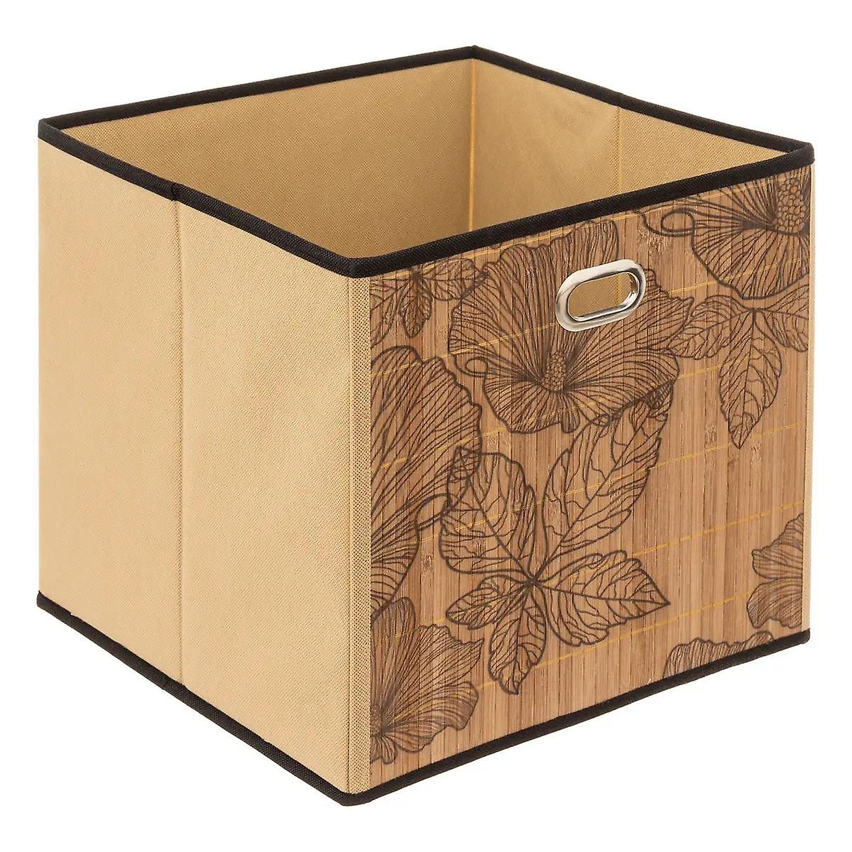 Floral patterned Storage basket in Bamboo