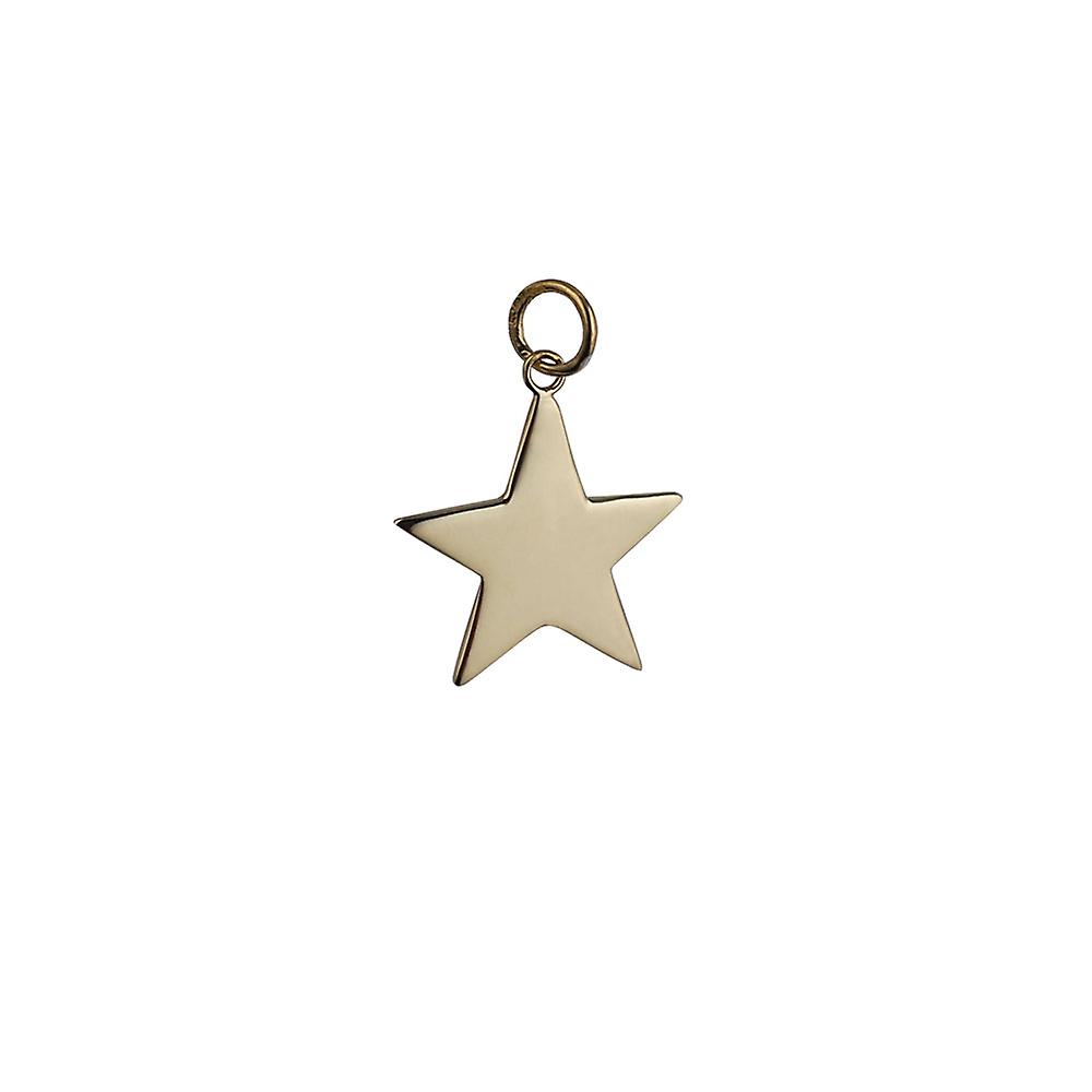 9ct Gold 19mm Star Pendant or Charm