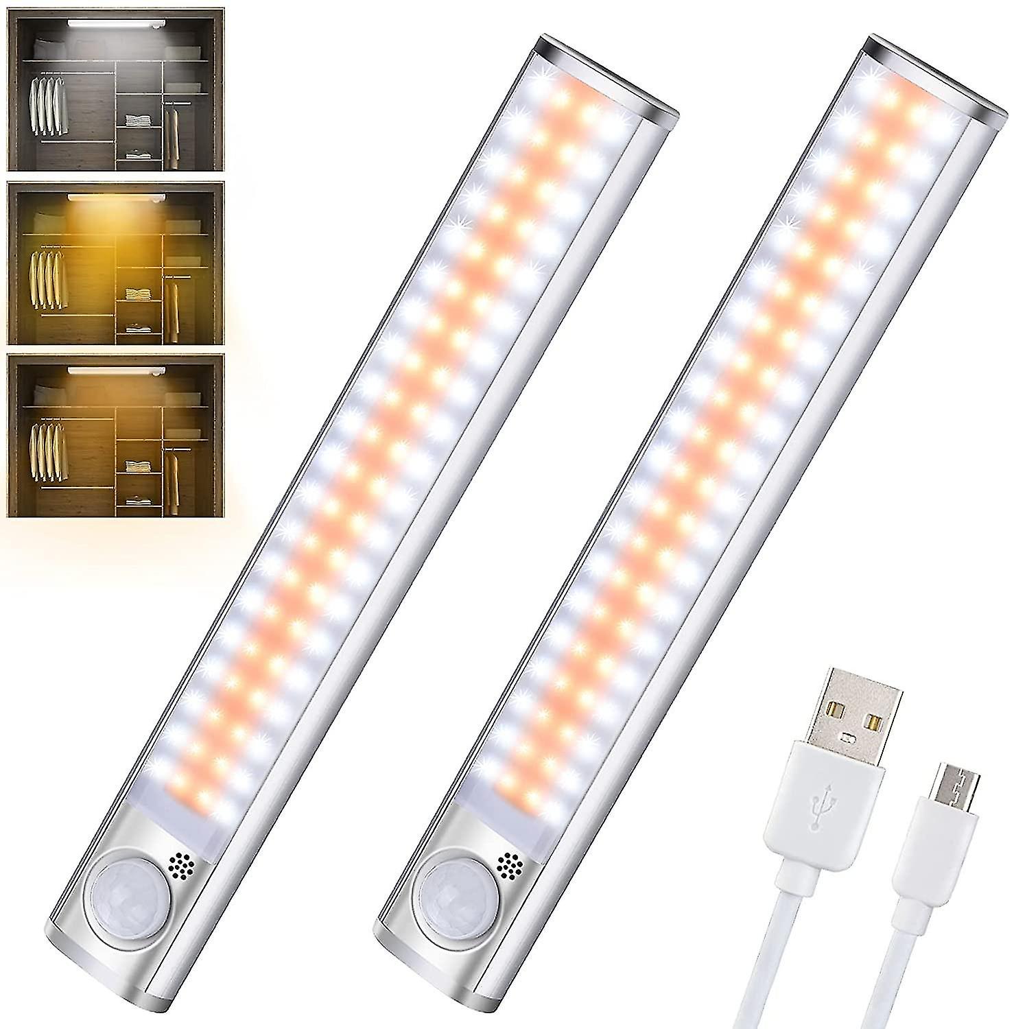 Led Closet Light 80 Leds, Motion Sensor Light, 3 Lighting Colors/ 2 Sensor Modes/adjustable Brightne