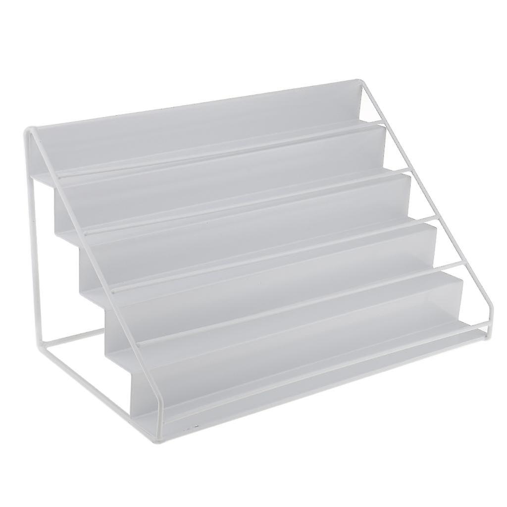 5 طبقات معدنية مسمار البولندية عرض حالة منظم الرف يحمل 50 زجاجة بيضاء