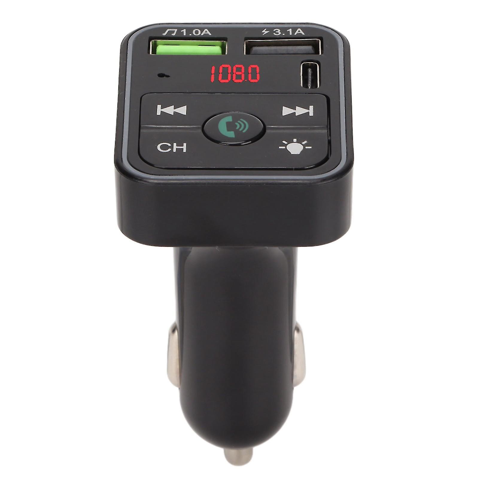 Bluetooth 5.0 FM Transmitter, Hands-free Calling, USB 2.0 Music Player, Bluetooth Adapter for Car Radio with LED Display