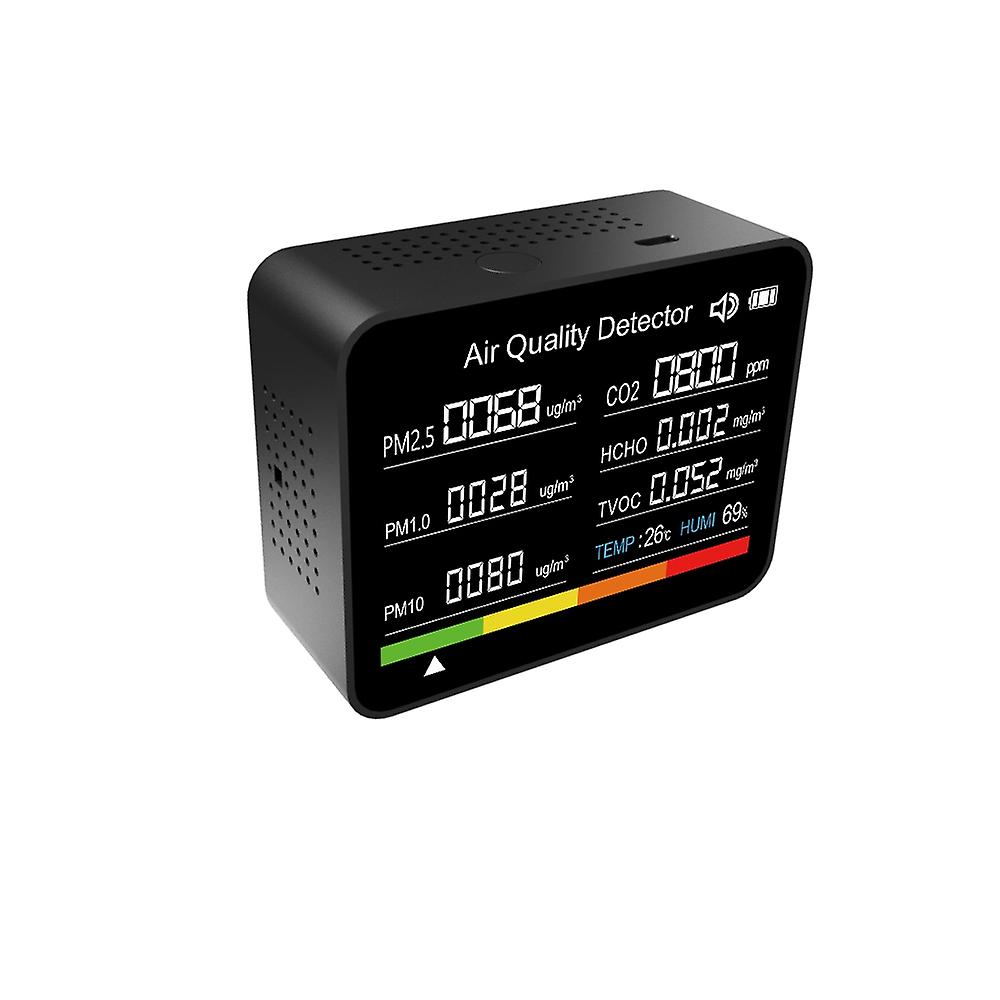 8 in 1 Air Quality Monitor CO2 Meter Carbon Dioxide Detector CO2 TVOC HCHO PM2.5 PM1.0 PM10 Temperat