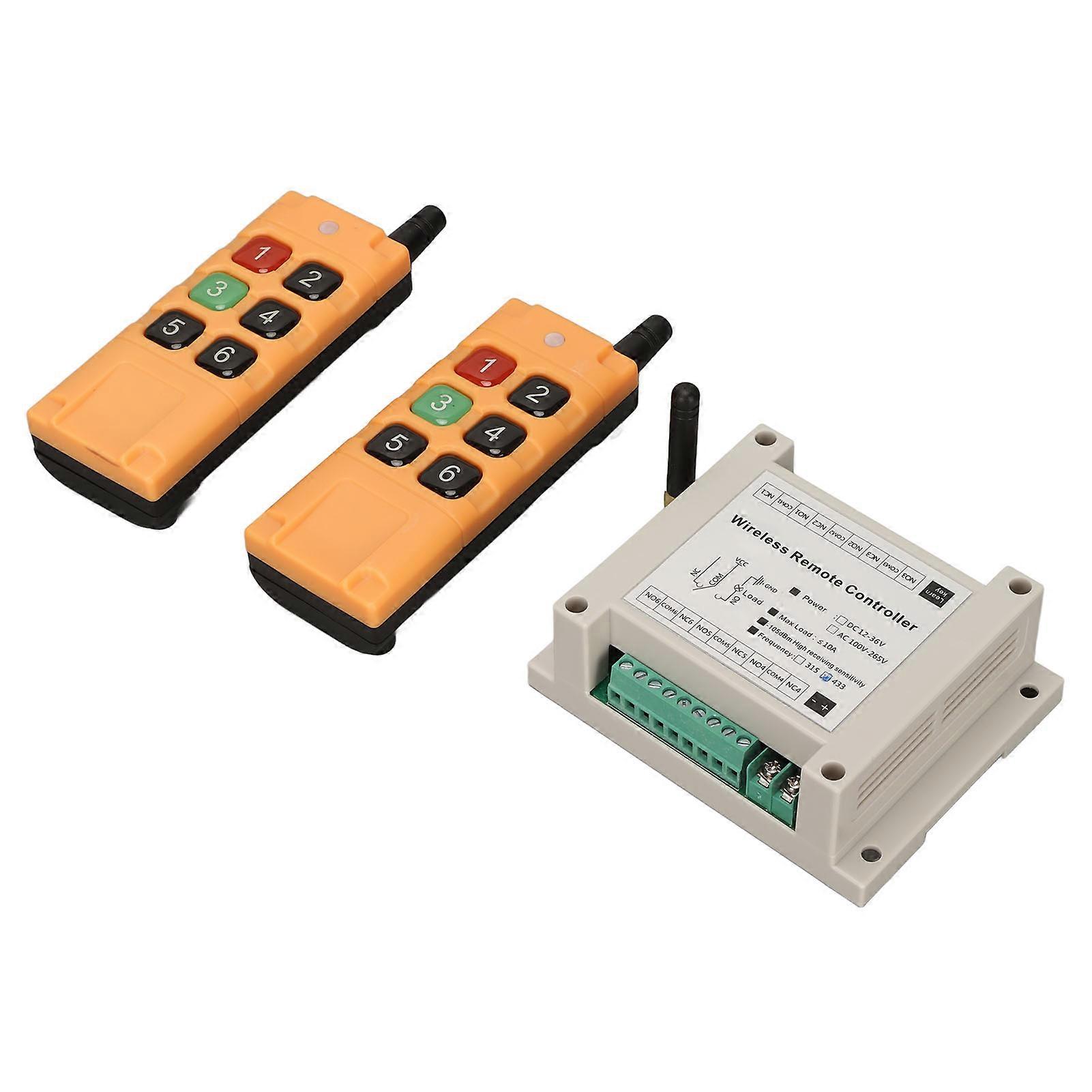 DC12V 6CH Wireless Remote Controller LED Light Switch Relay Radio Transmitter Receiver Kit 433MHz