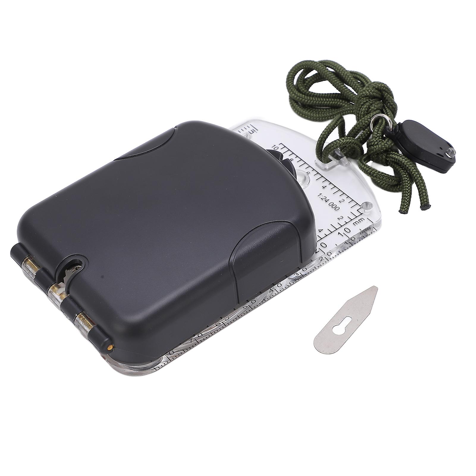 Transparent Folding Compass Navigation Map Reading Orienteering Hiking Backpacking Compass with Night Light Magnetic Declination