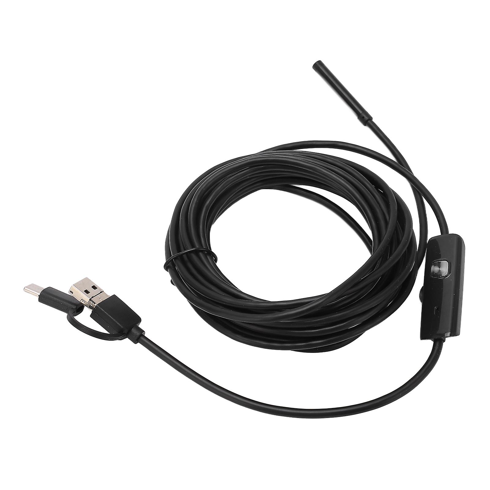 Endoscope 5.5mm USB Borescope Camera 5m IP67 Waterproof 3-in-1