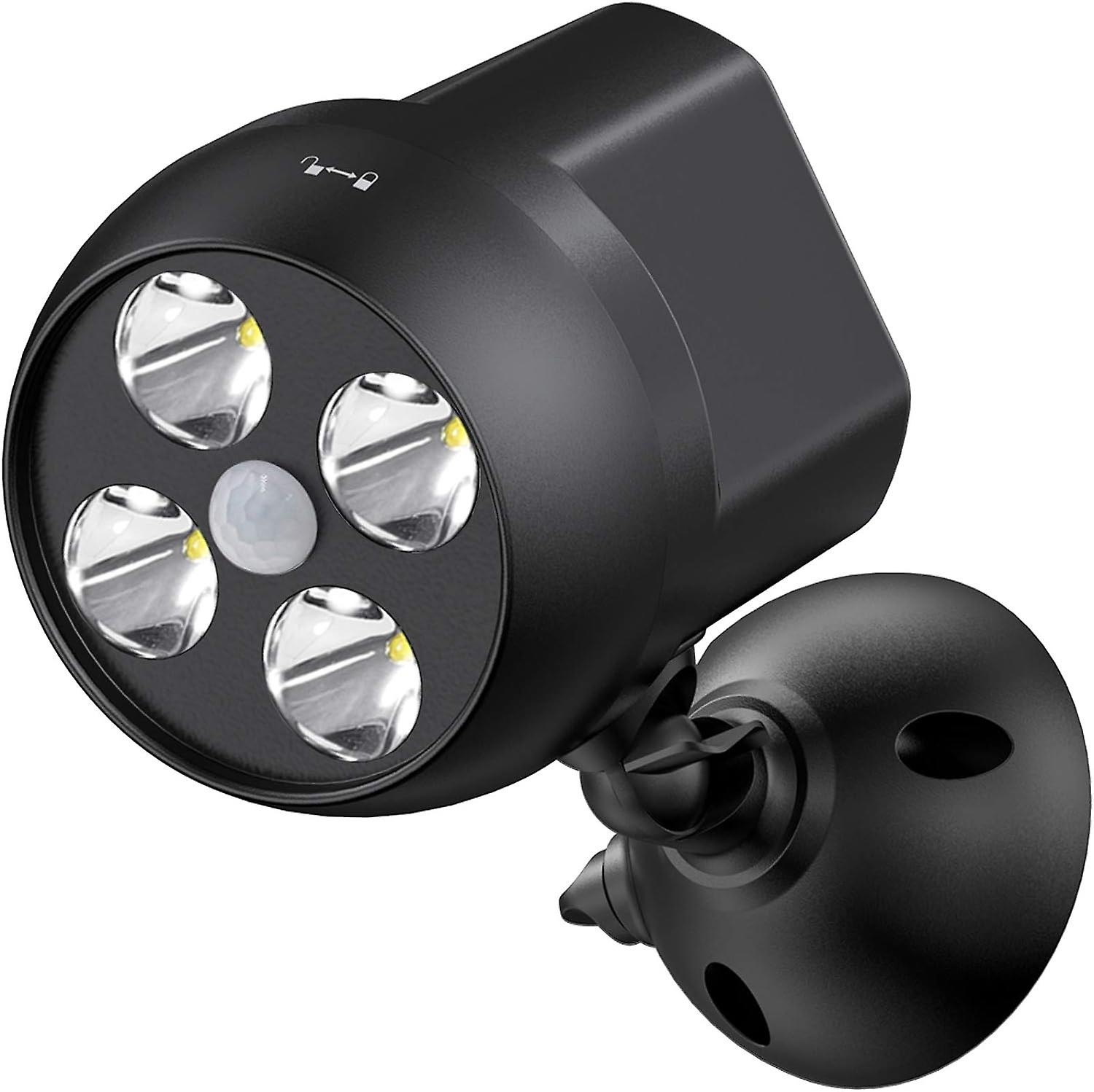 600-Lumen Outdoor LED Security Light, Battery Powered Wireless Motion Sensor Light (Black)