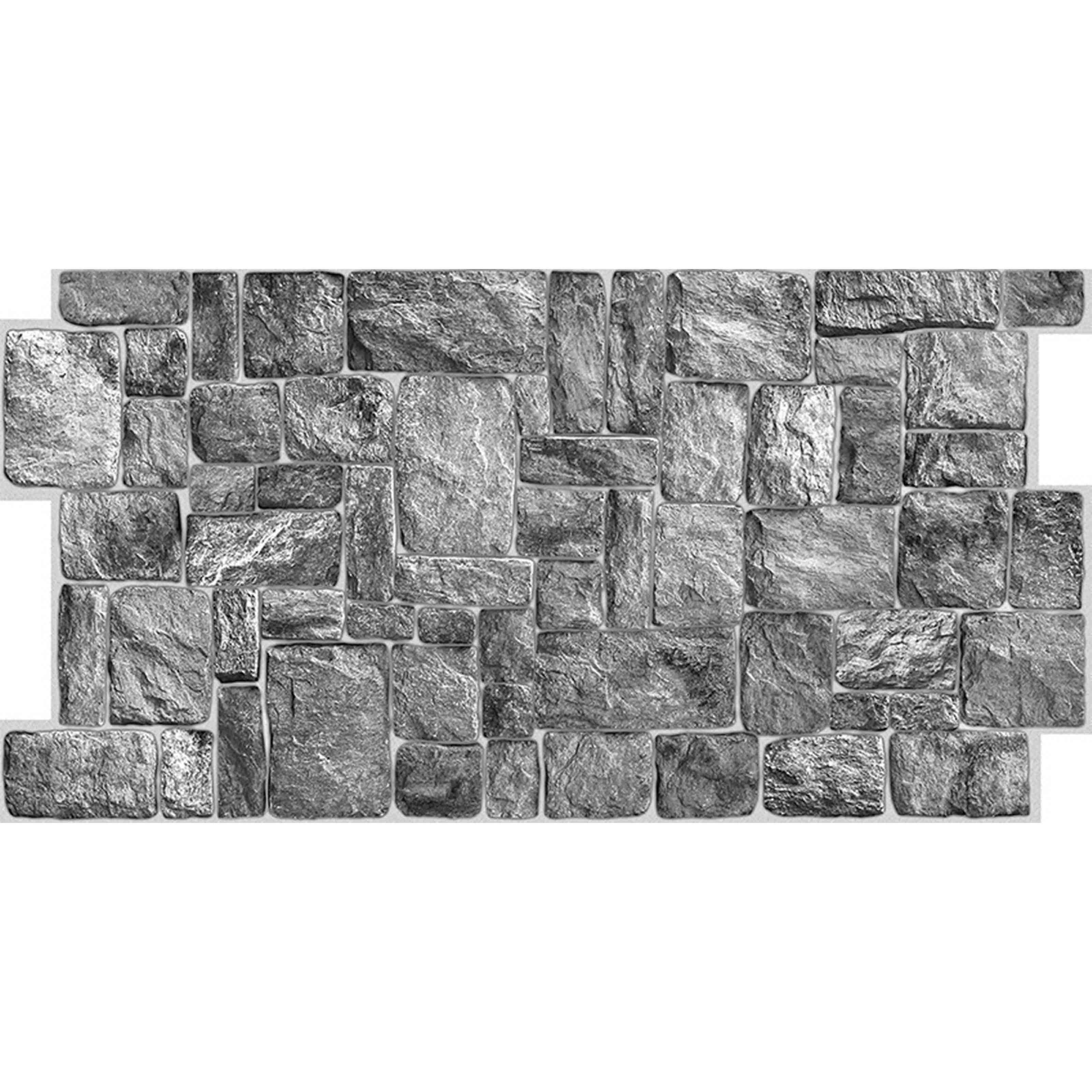 3d Realistic And Insulating Natural Grey Stone Effect PVC Wall Cladding Panels.