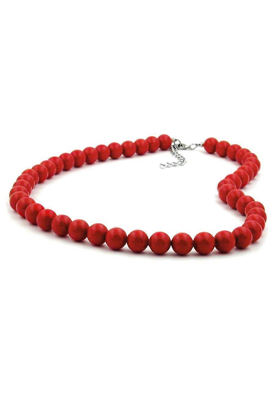 Necklace Beads 10mm Red Shiny 60cm - Gl01503-60