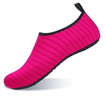 Veeki Water Sports Shoes Barefoot Quick-Dry Aqua Yoga Socks Slip-on for Men Women, Hot Pink, Size: 38-39