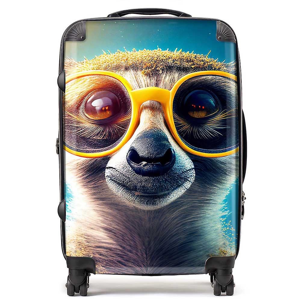 Meerkat With Glasses Splashart Suitcase
