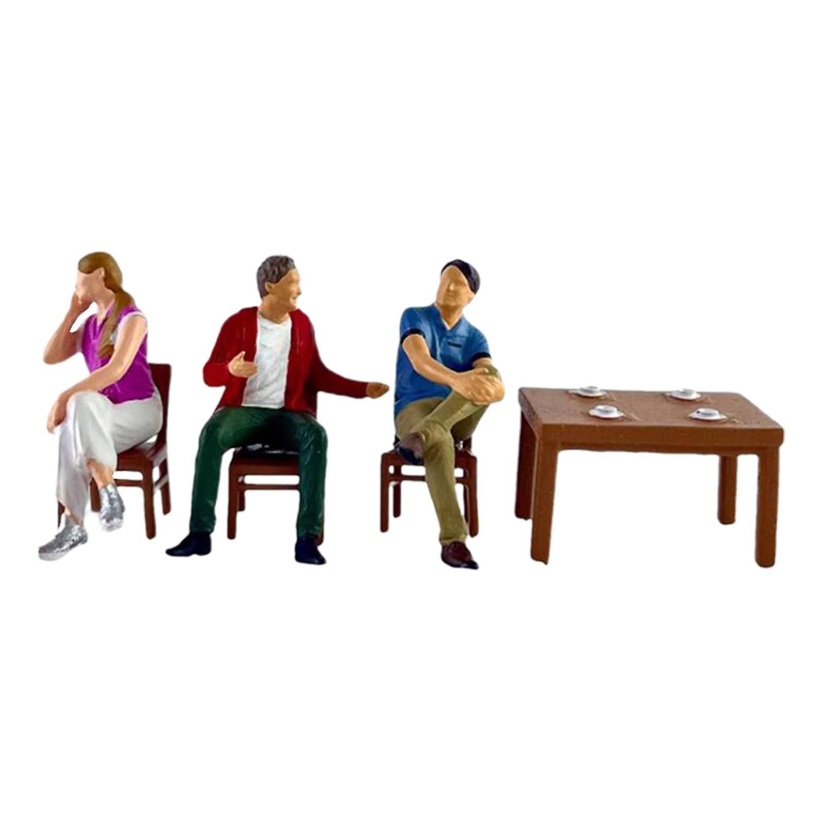 1/64 Scale Miniature Figure Dioramas Desktop Ornament Character Dialogue Set