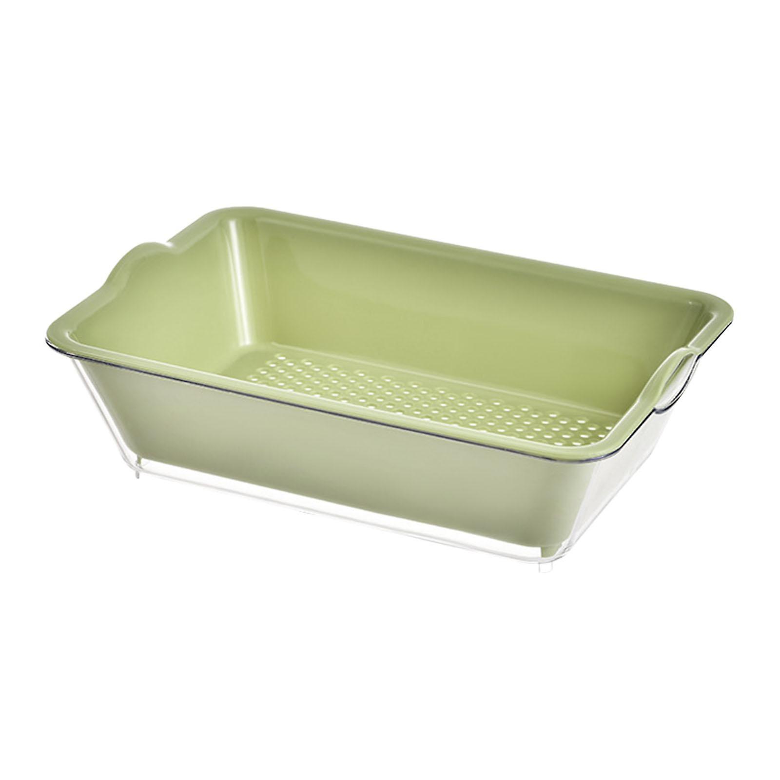 Drain Colander Bowl Set Drain Basin and Basket for Food Vegetables Spaghetti White 2 Tier