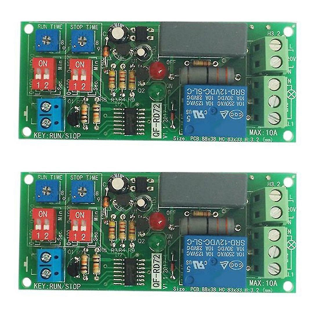 2pcs Dual Adjable Timing Relay Re On Off S