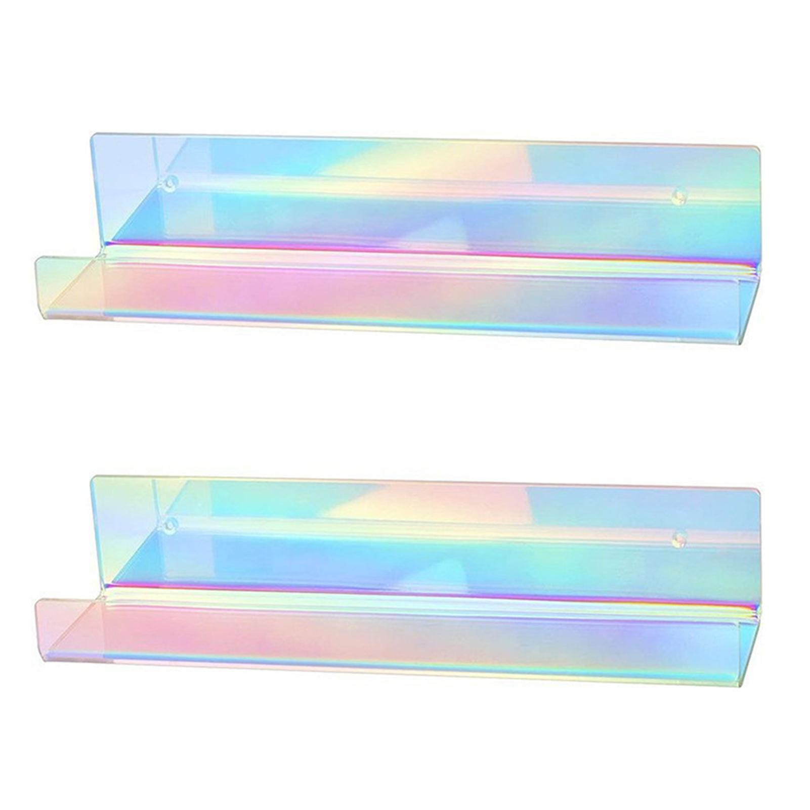 Rainbow-Acrylic Floating Shelves Multifunctional Acrylic Wall Storage Shelf for Books