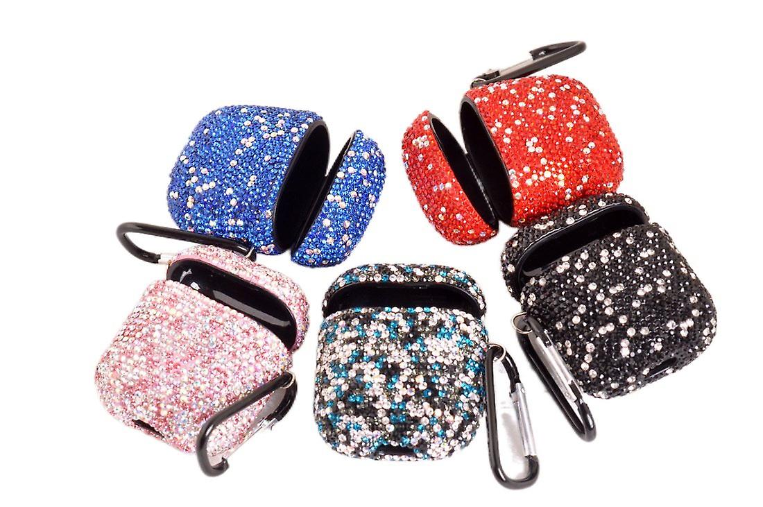 Protective Skin Case For Airpods Wireless Diamond-embedded Pc With Keychain