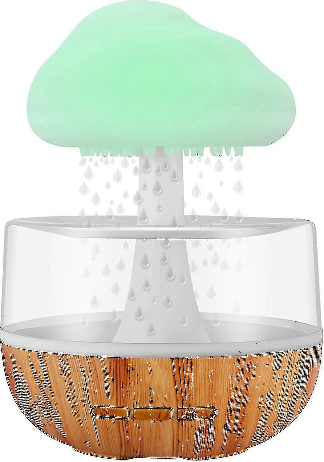 Baimingzen Pioggia Notte Luce Aromaterapia Olio essenziale Diffusore Micro Umidificatore Scrivania Fontana Comodino Dormire Rilassante Uandum Goccia d'acqua Soun