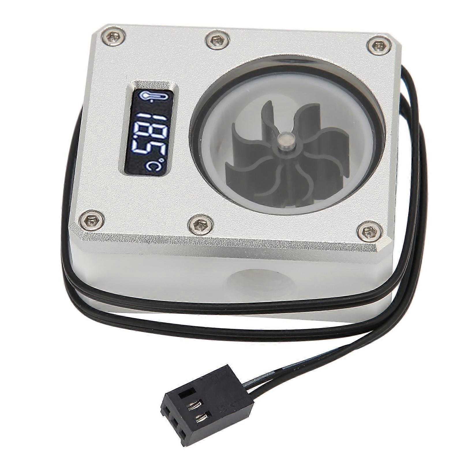 PC Water Cooling Meter 12V Small 3pin Interface G1/4 Thread Durable Acrylic Rustproof Computer Flow Meter for PC Silver 