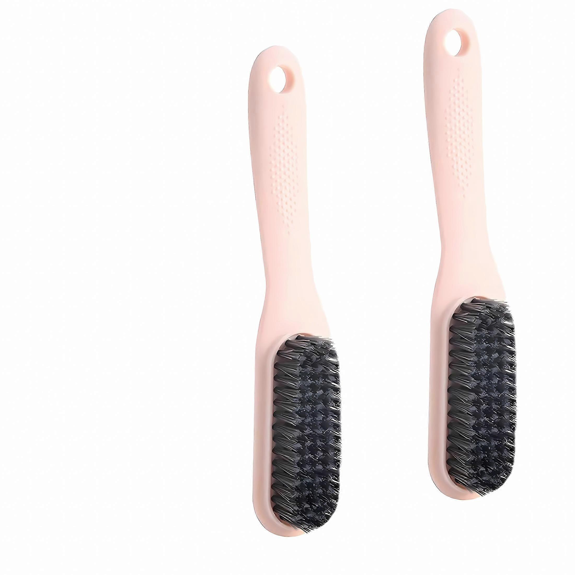 2 Pcs Soft Bristle Multi-Functional Shoe Brushes - Gentle Cleaning for Shoes and Laundry - Durable Plastic Material for Long-Lasting Use at Home