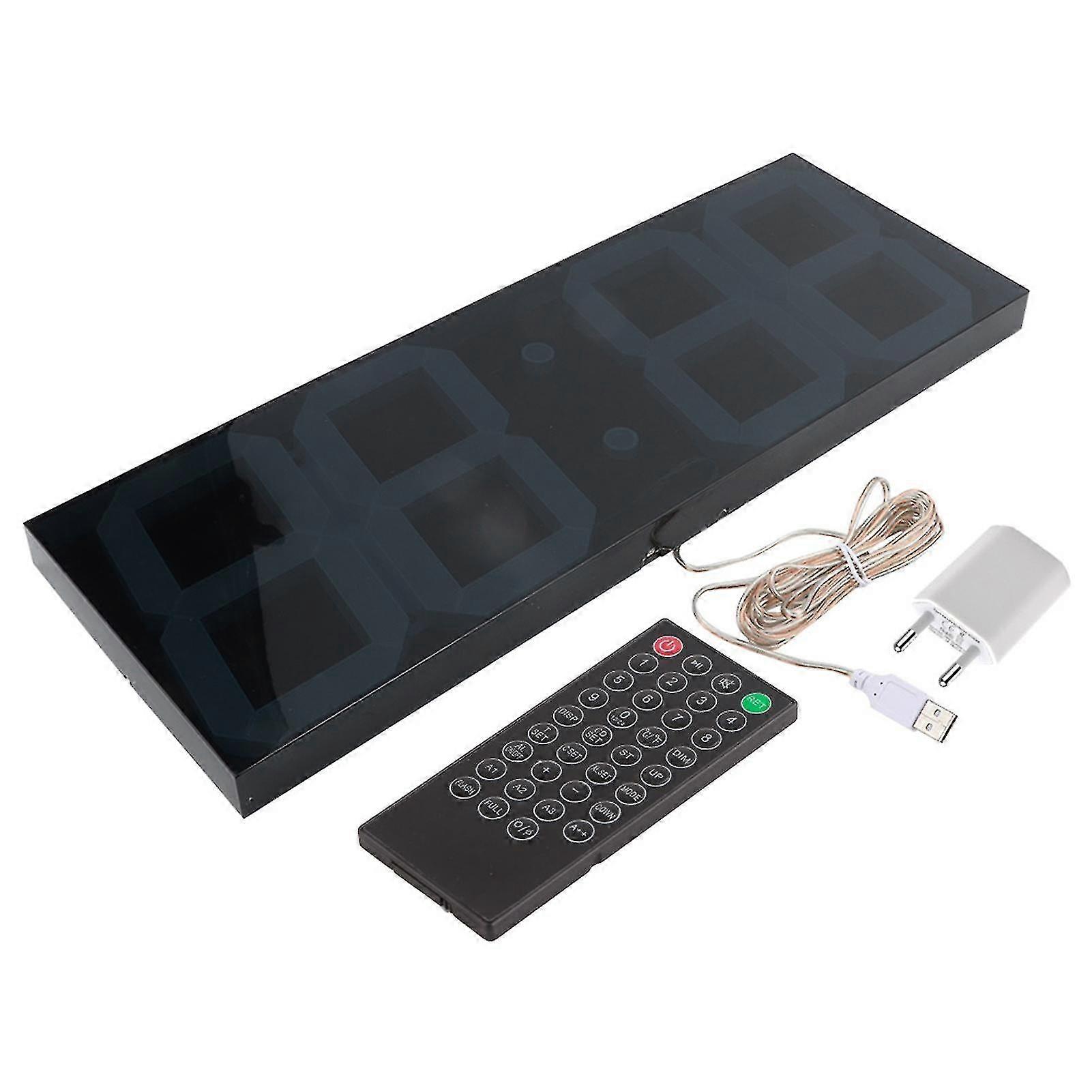 Household wall clock electronic led digital mirror clock 100-240v with remote controlblue digit eu plug