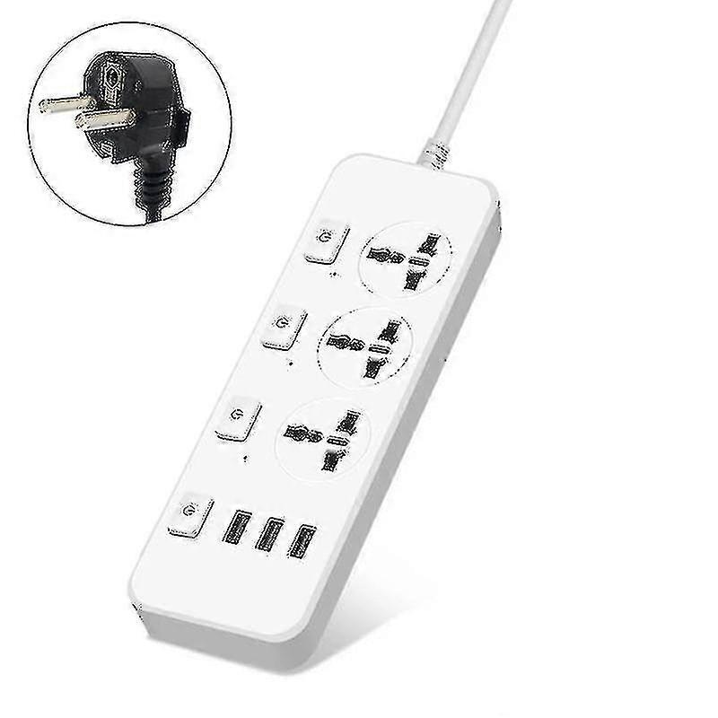Multipresa US/UK/EU 5v2.1a con protezione da sovratensioni con 3 prese e 3 porte USB