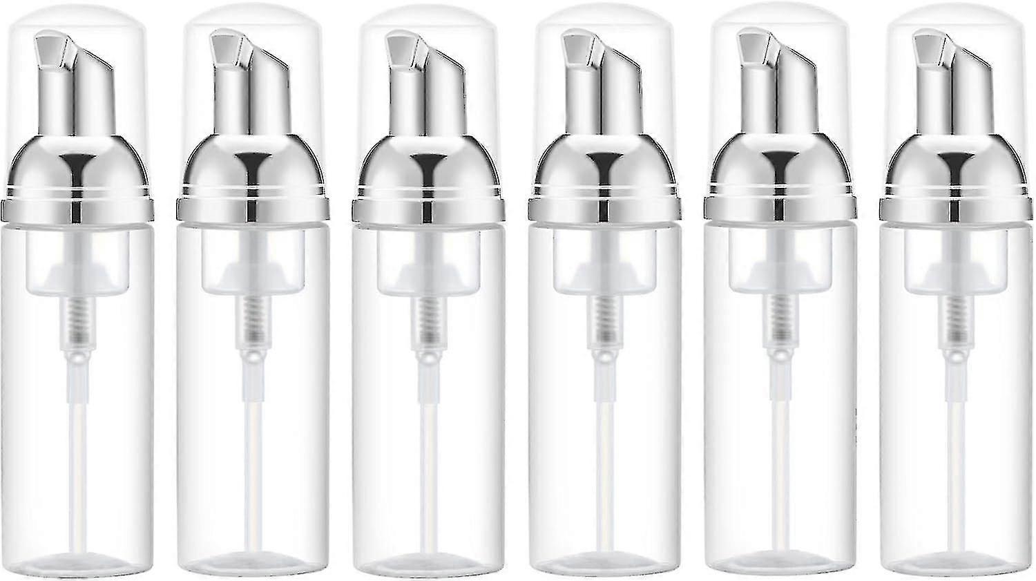 6 Pcs 50ml Empty Transparent Foam Pump Bottle, Foam Soap Dispenser For Eyelash Shampoo Hand Soap Foam Cleaner