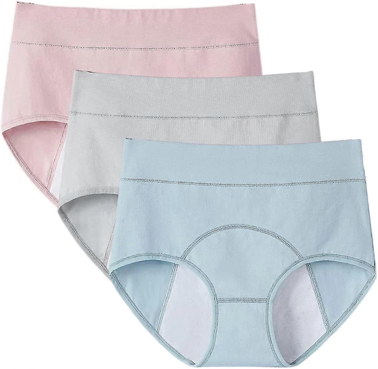 3db Női Menstruációs Szivárgásmentes Nadrág Menstruációs bugyi Pamut Menstruációs fehérnemű