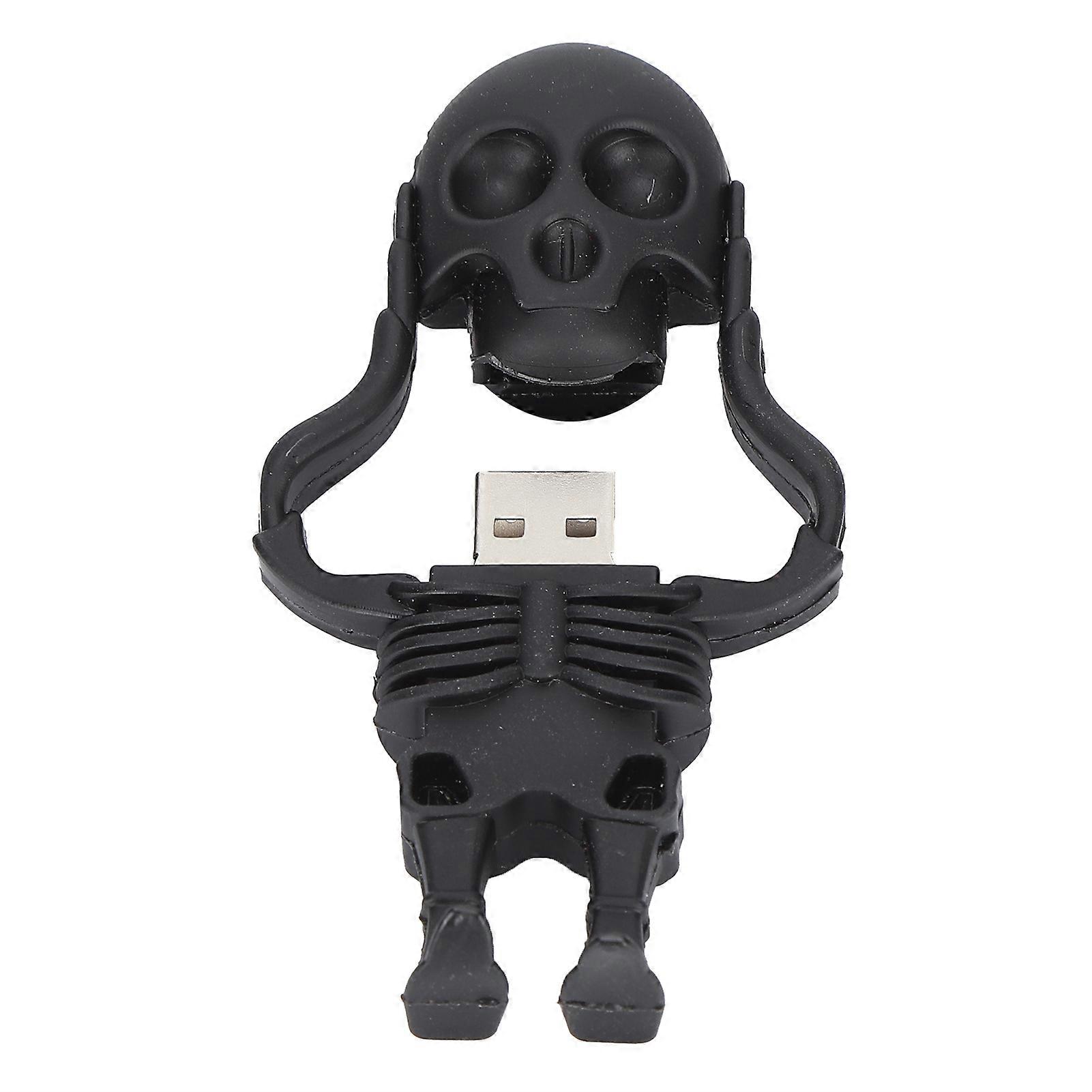 Cartoon U Disk Black Skull Appearance High Speed Bulk Storage Flash Drive Memory Device64GB