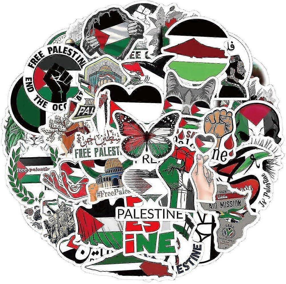 60 قطعة ملصقات فلسطين الحرة ، ملصقات فلسطين الرائعة للكمبيوتر المحمول DIY الهاتف لوح التزلج زجاجة ماء