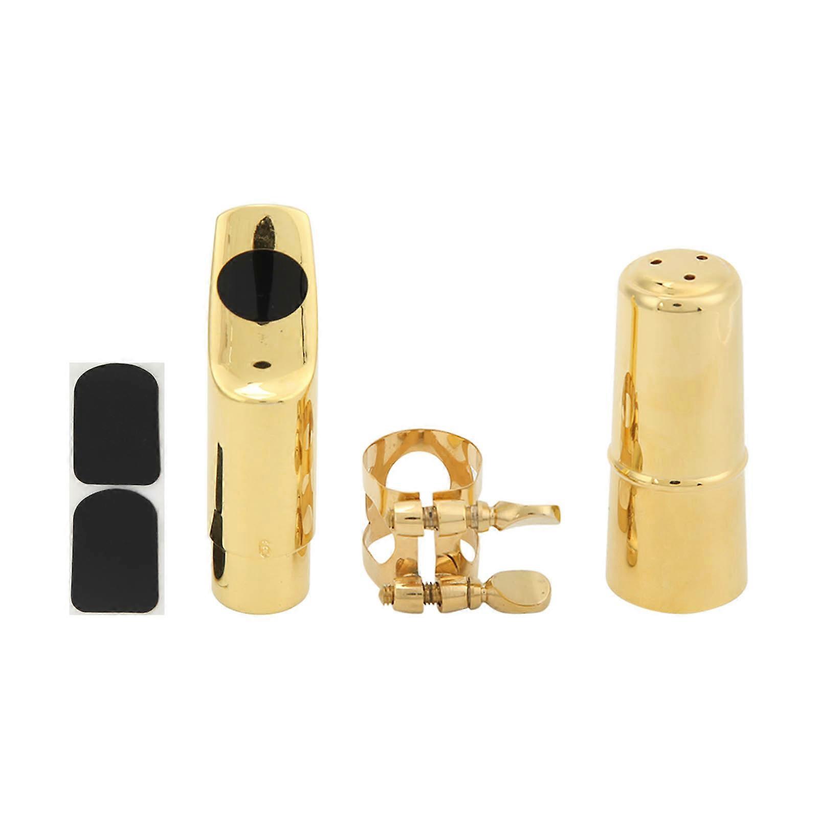 Saxophone Mouthpiece Kit Metal for Althorn Alto Sax with Cap Cushions Instruments AccessoriesNo.6 Size