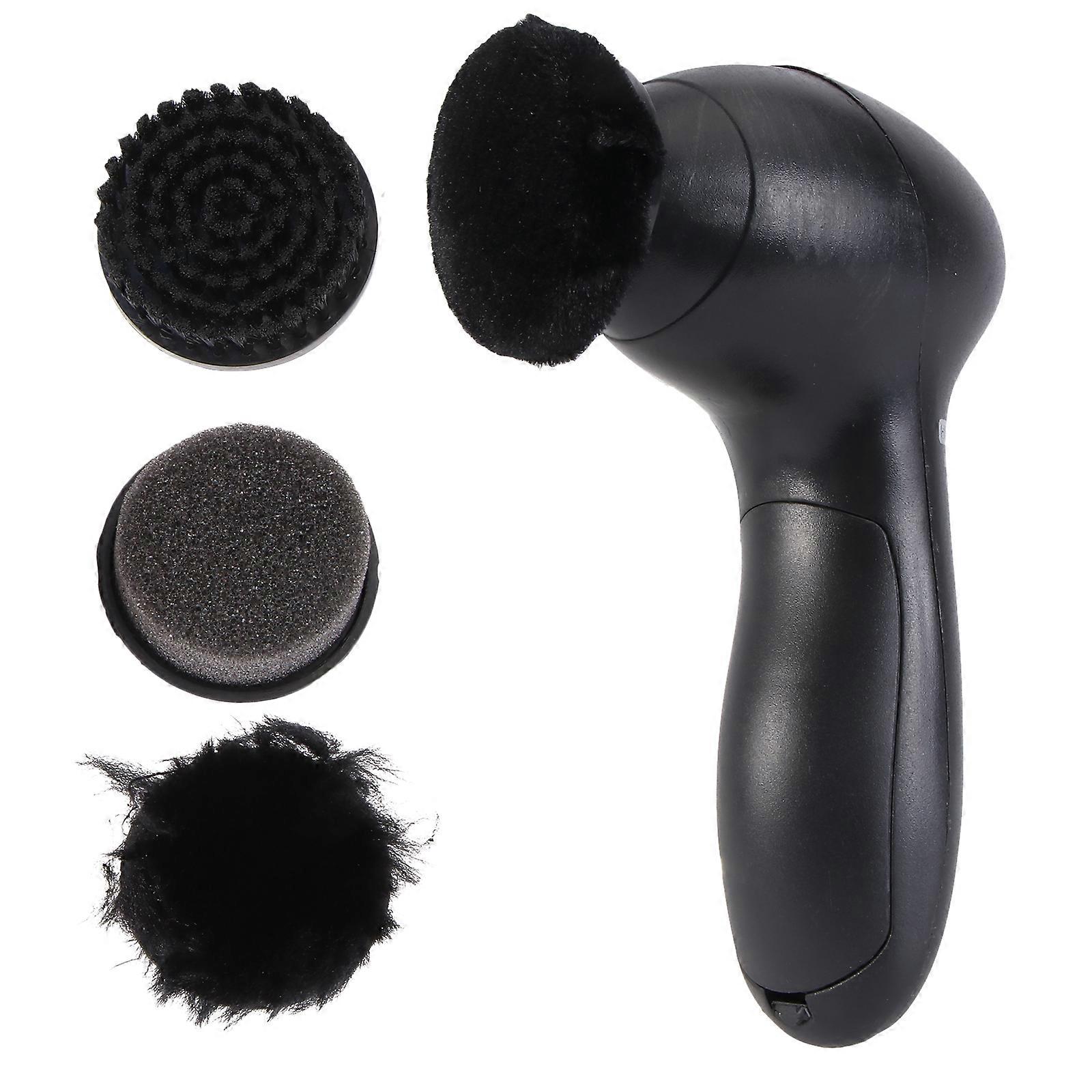 1 Set Electric Shoe Polisher with Brushes Leather Shoes Care Machine (Black)