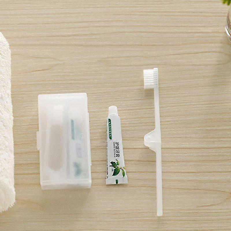 folding toothbrush toothpaste clear storage case oral travel care