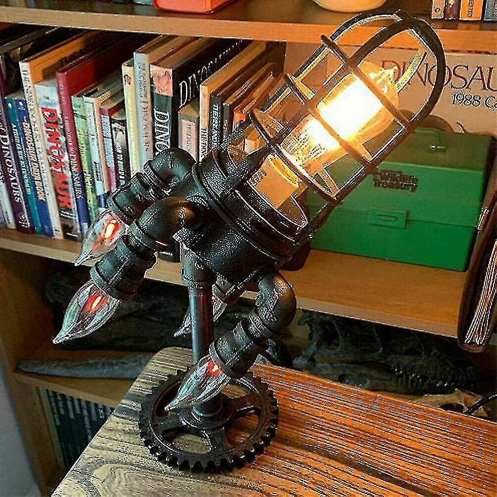 Retro Table Lamp Industrial Rocket Ship Light Steampunk Lamps Decor