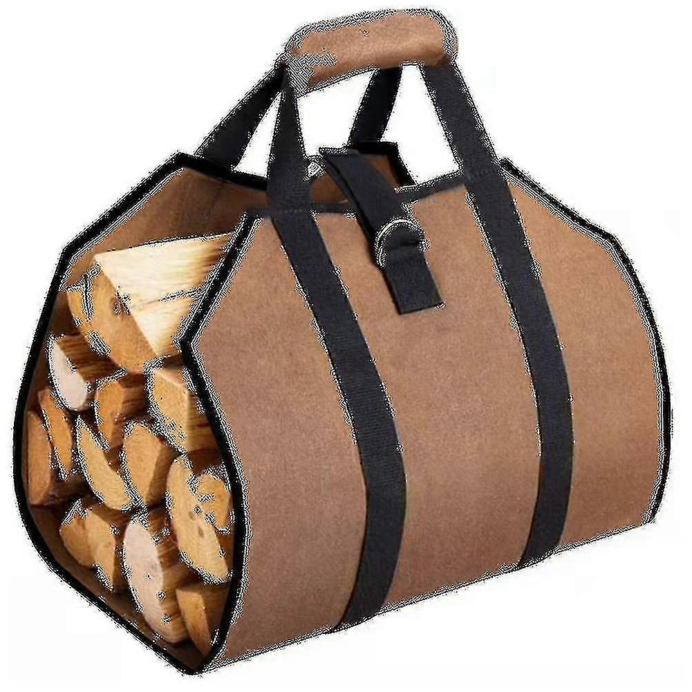 Canvas Firewood Wood Carrier Bag, 38in X 18in Canvas Wood Carrying Bag With Handles Securing Straps-yujia