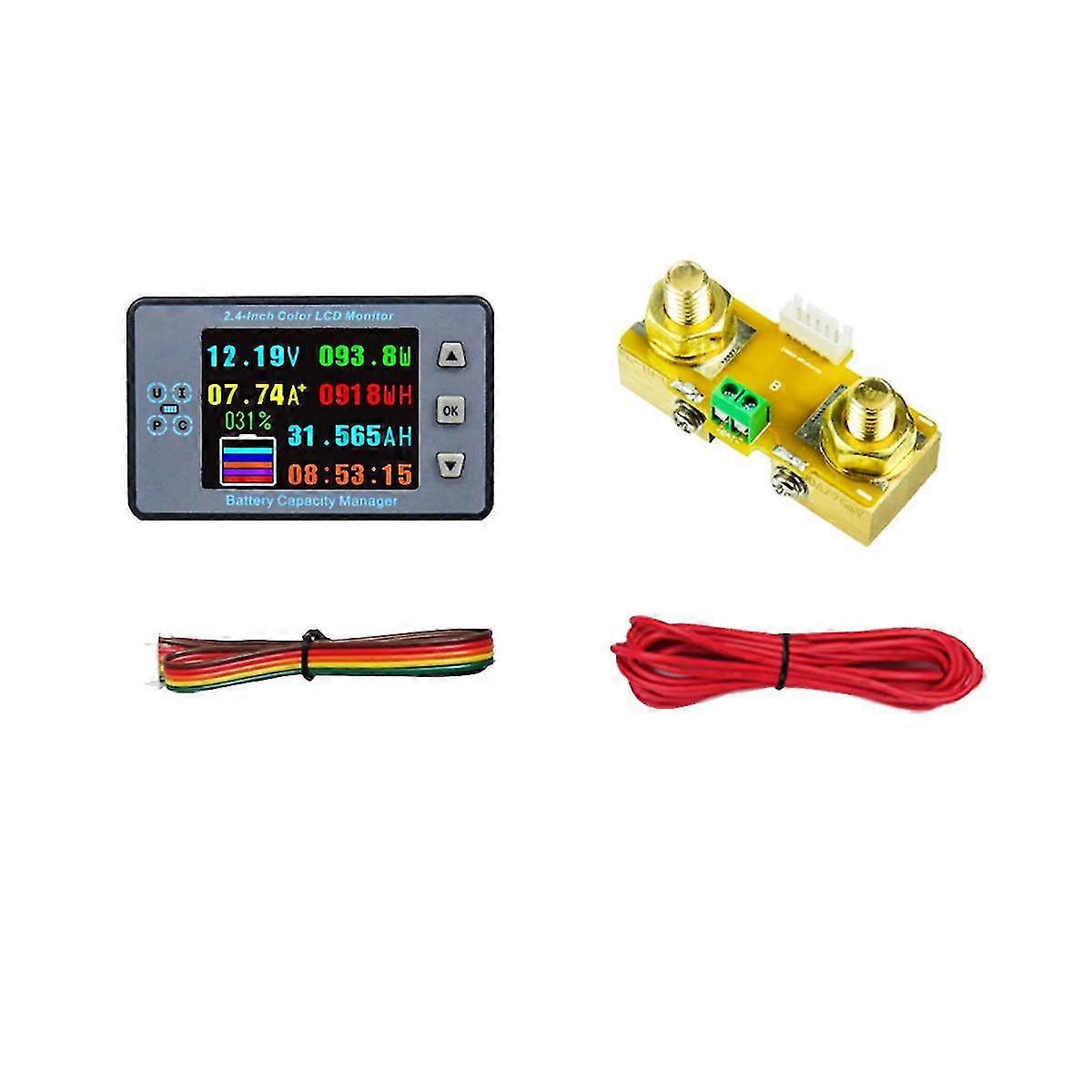 Va9810 2.4 Inch Voltage Meter+100a Diverter Coulometer Capacity Power Detector Tester Monitor For E