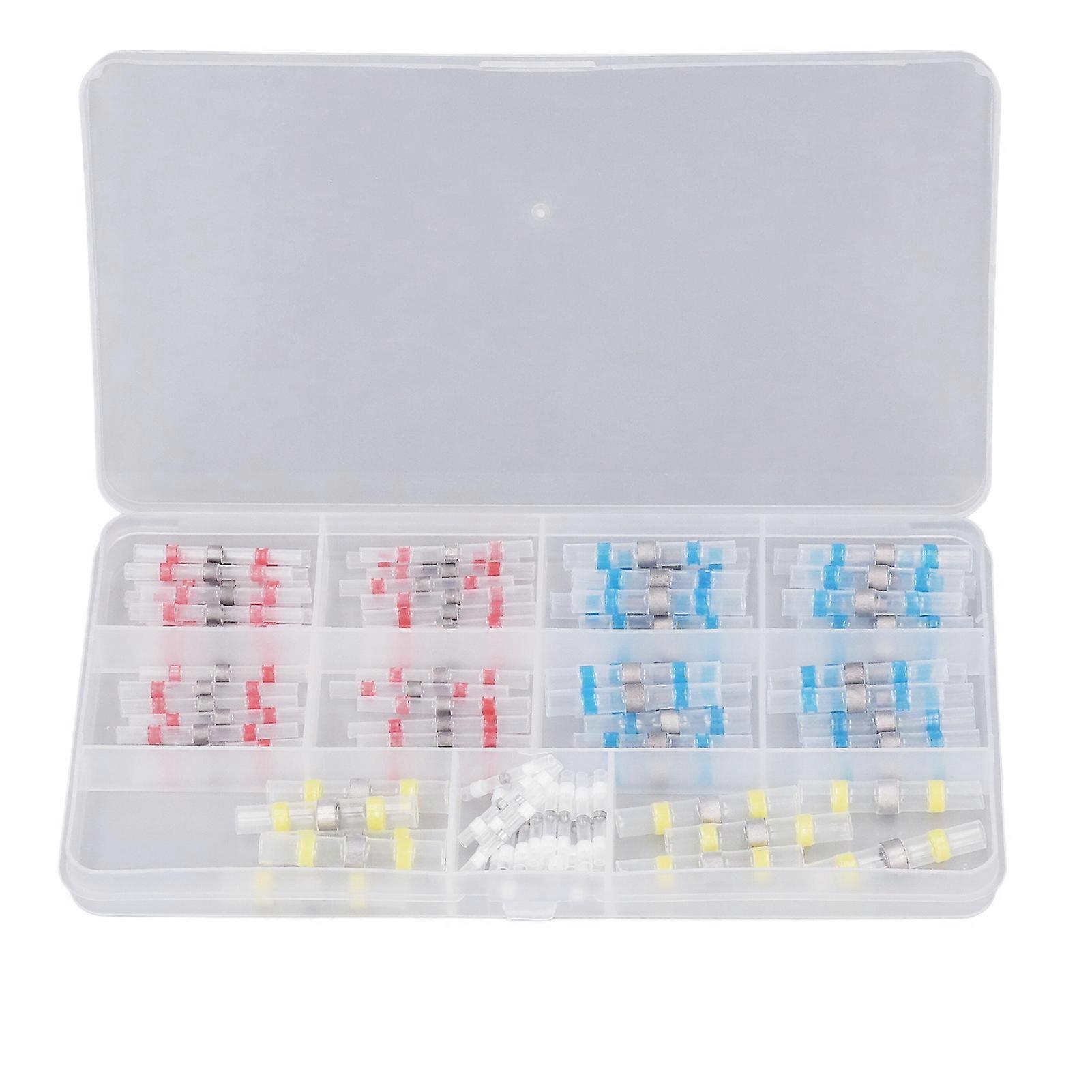 100Pcs Heat Shrink Butt Connector Kit Solder Seal Heat Shrink Insulated Waterproof Wire Crimp Terminal Set