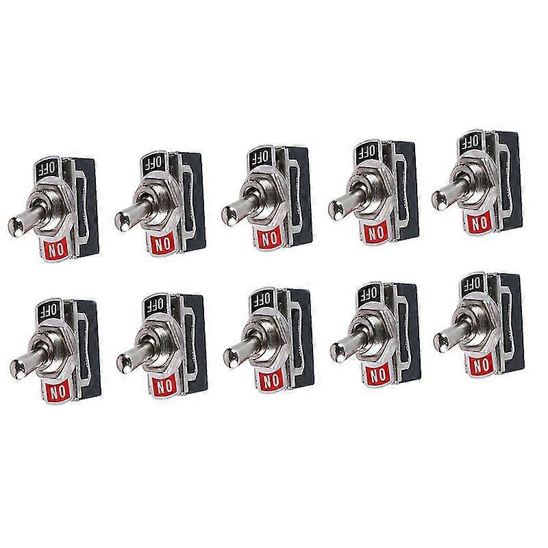 10pcs Ac 250v 15a 2 Pin Dpdt On/Off 2 Position Mini Toggle Switch E-Ten1021 (Black)