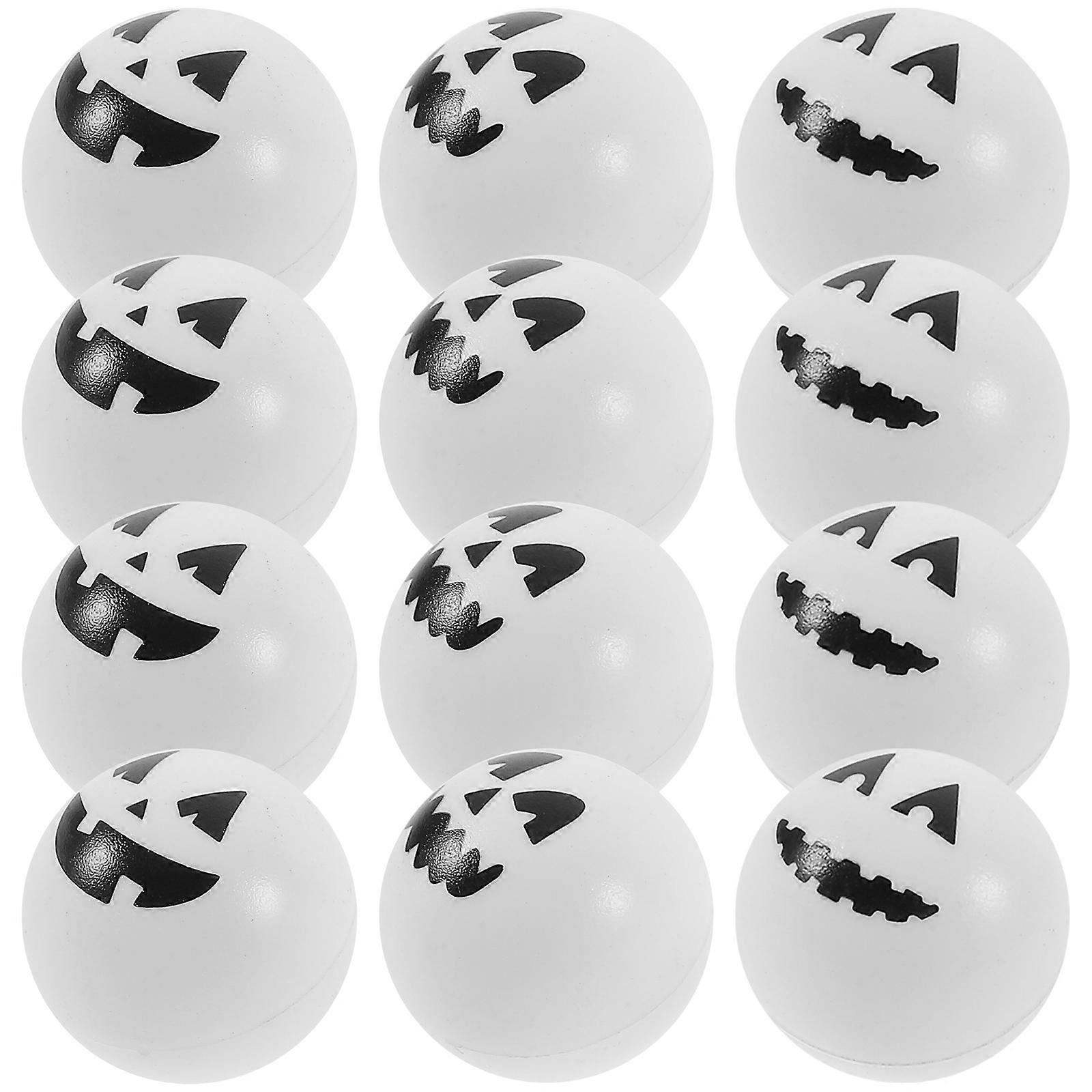 12kpl Halloween pyöreät pallot Halloween Ghostface Pattern Balls Party Small Balls Prop