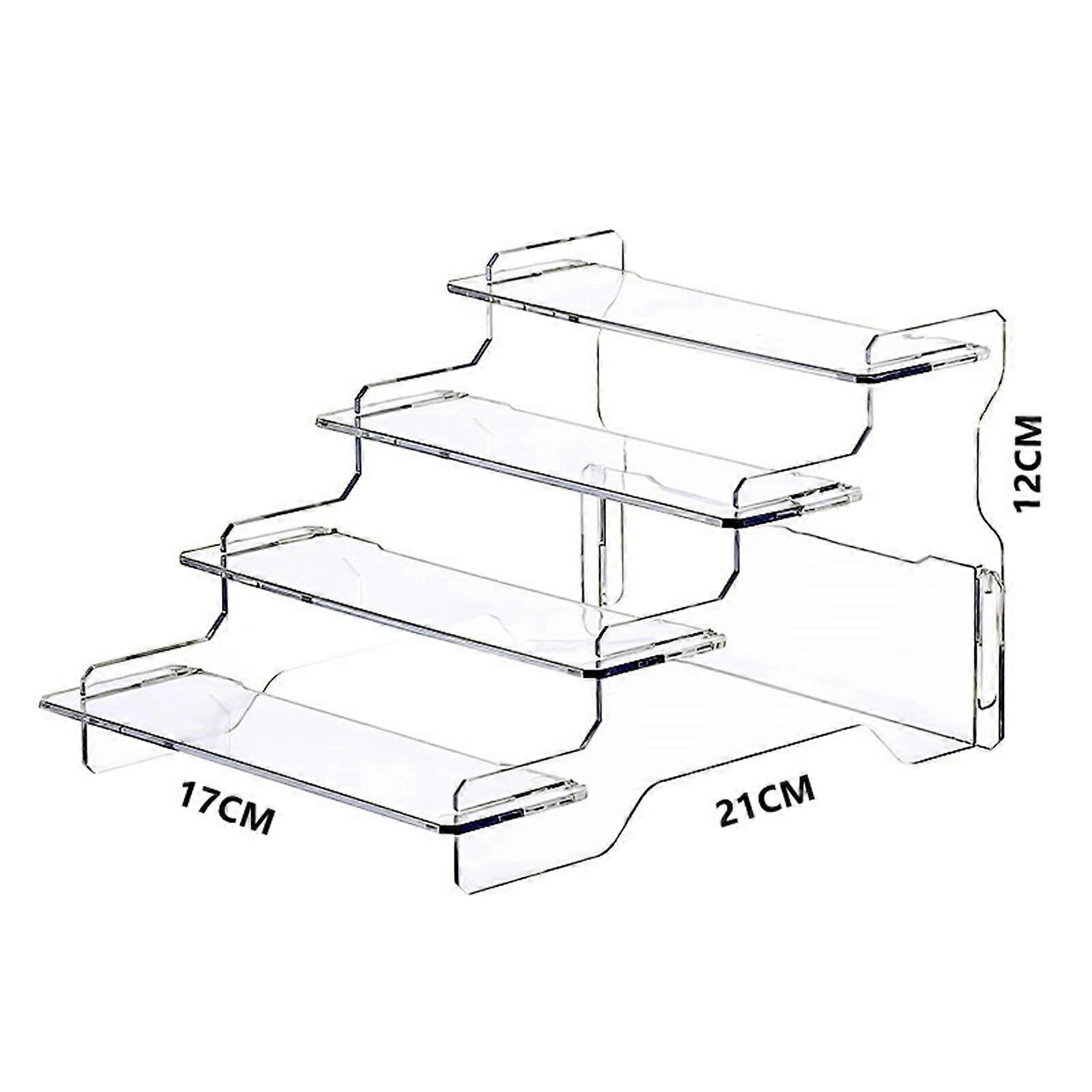 Transparent Clear Display Riser Shelf Cupcakes Holder Organizer Stand Storage Showcase Fixtures for Cabinet Collectibles Perfume