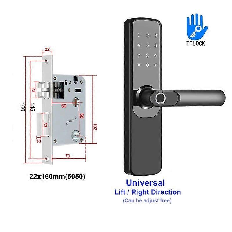 2021 New TTlock App Security Electronic Smart Door Lock, Digital Code Keypad Fingerprint Deadbolt Lock For Home Hotel Apartment