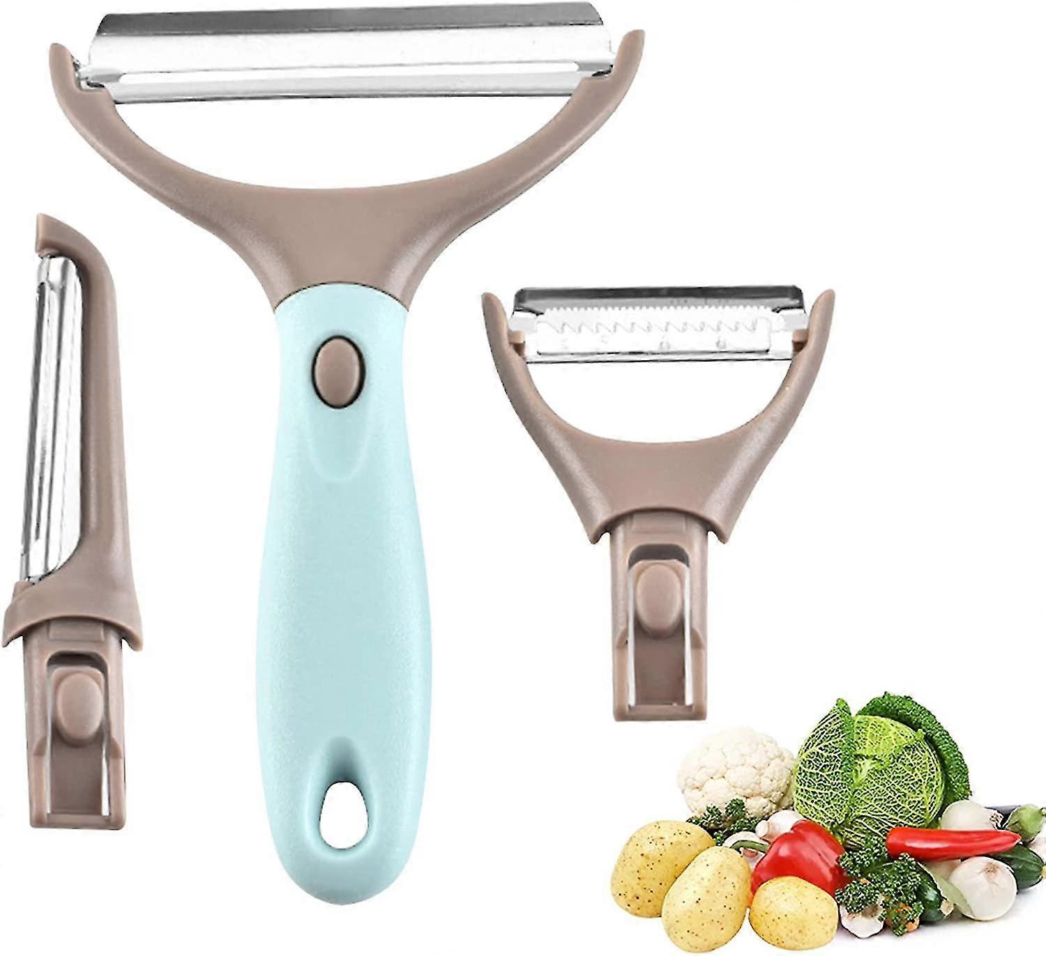Peeler Set, Peeler 3-in-1 Stainless Steel Non-slip, Multifunctional Peeler, Potato Peeler With Pendulum Blade, Universal Peeler With Pendulum Blade, Z