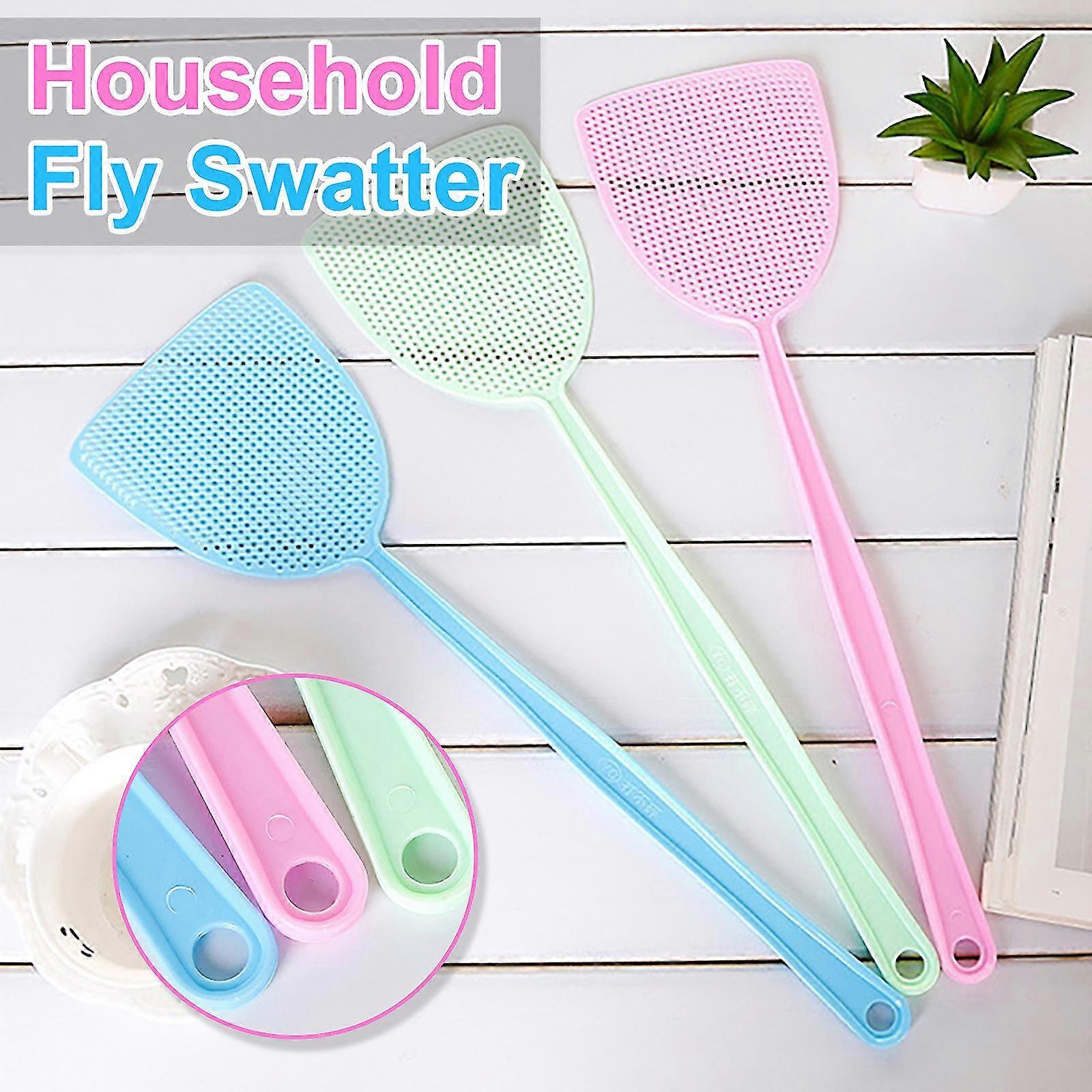 Plastic Household Fly Swatter Combination Style With Extended Handle Mesh