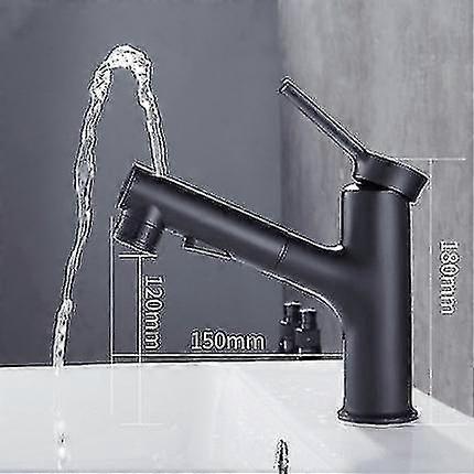 الحمام Washbasin الأسود سحب صنبور Washbasin النحاس حوض غسل حفرة واحدة Washbasin المنزلية قابل للسحب