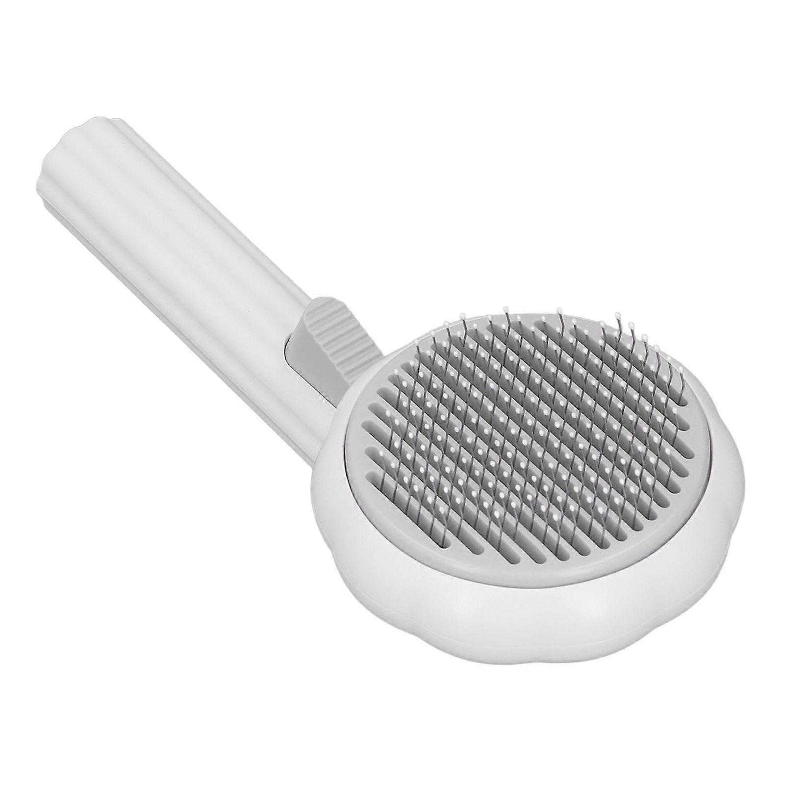 Pet Pumpkin Brush Shedding Grooming Self Cleaning Trimming Cat Pumpkin Brush for Home Indoor White