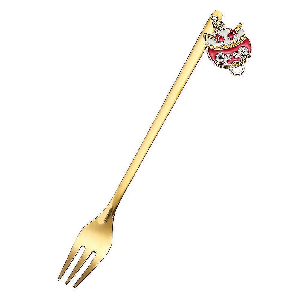 New Year Tableware Dessert Fork Stirring Small Fork New Year Gift Fork