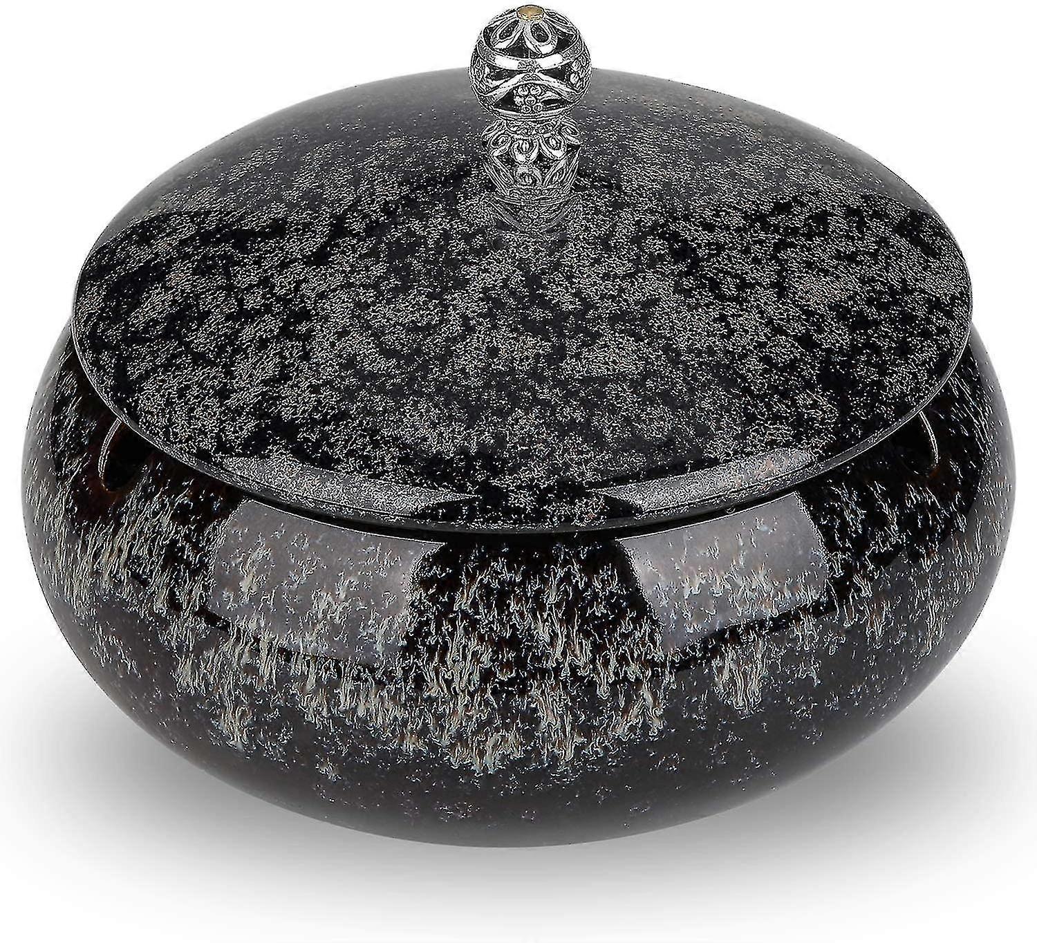 Large Ceramic Ashtray With Lid