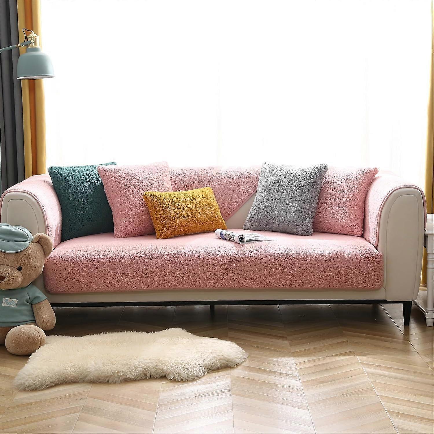 Premium Velet sofföverdrag, halkfria sofföverdrag, utarbetade och utsökta sofföverdrag, sofföverdrag för sovrum, hotell och kontor110*110cm)