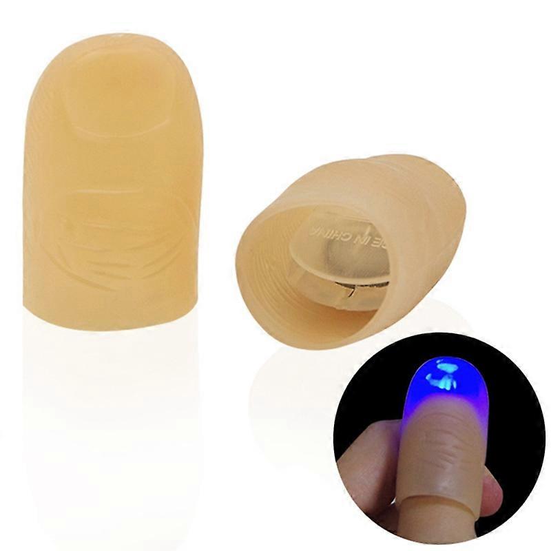 2Pcs LED Light up Finger Thumb Tips Kuso Prank Magic Party Trick Props Kids Toy KAESI