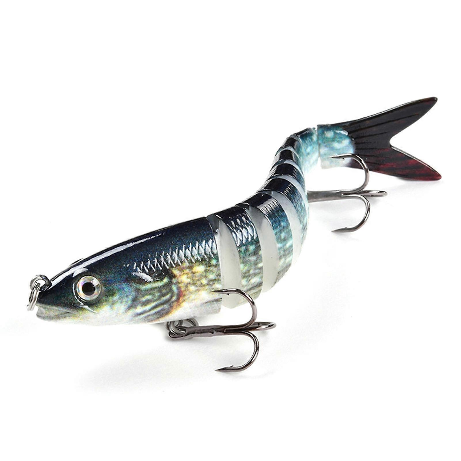10cm/10g Artificial Bait Bright Color 3D Simulation Eyes Realistic Looking Treble Hook Design Easy Penetration Fishing Artificial Bait Multi-Jointed S